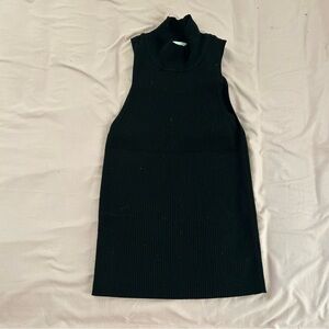 Aritzia Black Sleeveless Ribbed Turtleneck Top